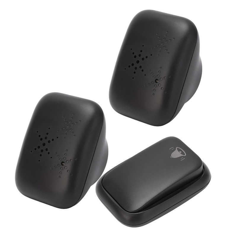 Wireless Doorbell ABS Black Self Powered 150m Range 433MHz with