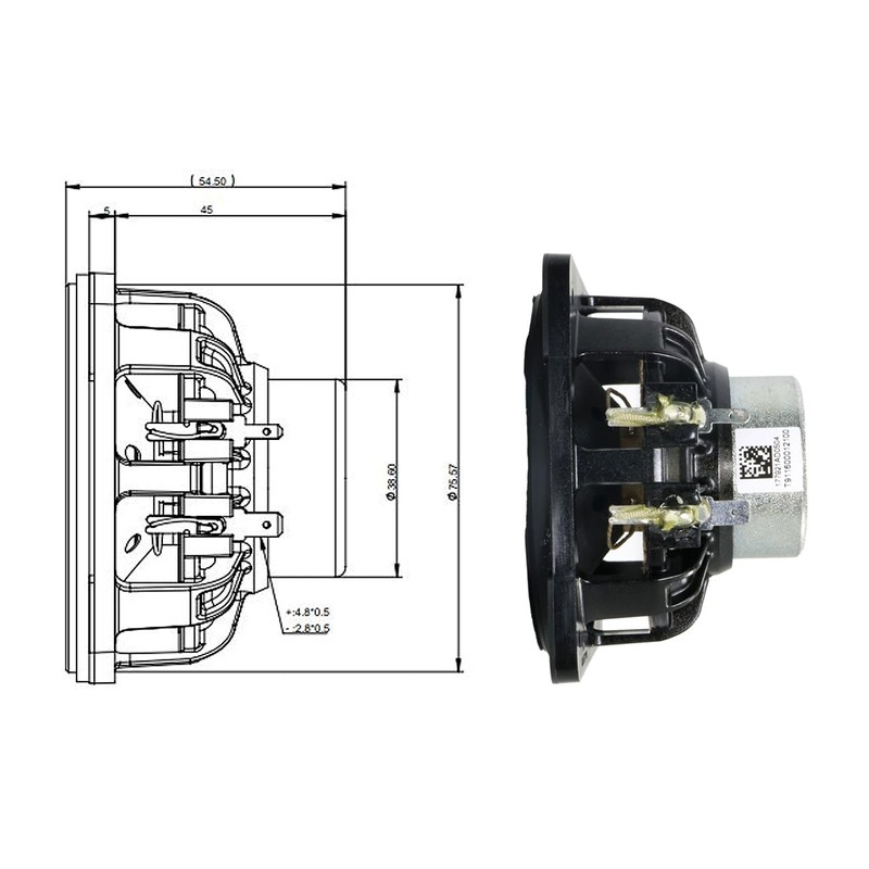 Peerless PLS-75N25PR14-04 Woofer Speaker Unit, 3" (78mm), 4Ω/15W [Speaker DIY