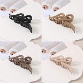 4PCS Hair Clips Large 13 cm Non-Slip Hair Claw Clips Irregular Wave Shape Hair Clip Strong Hold Hair Clamp Hair Accessories for Women Long Thick Thin Curly Wavy Hair(4 Colors)