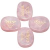 Rockcloud Healing Crystal 4pcs Engraved Triangle Symbol Stones Palm Stones