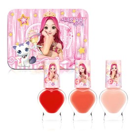 Little Bling Secret Jouju Star Goddess Tin Case Children's Nail 3-piece Set, 1 Piece, Cherry Pink + Orange Pink + Sweet Pink / 리틀블링 시크릿쥬쥬 별의여신 틴케이스 어린이 네일 3종 세트, 1개, 체리핑크 + 오렌지핑크 + 달콤핑크