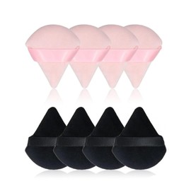 FSYXK 8 Pieces Triangle Makeup Powder Puff, Face Sponge Powder Puff, Washable Reusable Makeup Sponge, Wet Dry Makeup Tool for Loose Powder or Foundation Blush