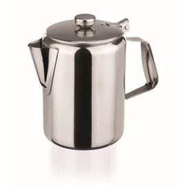 Stainless Steel Coffee Pot 1000 ml with Hinged Lid Highly Polished Chrome Nickel Steel Small Milk Jug Lid
