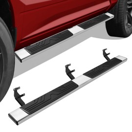 TNMT 6.5" Running Boards for Ford F150 2015-2024 Crew Cab, Side Steps for Truck, Mirror Stainless Steel Nerf Bars, Ridge Pattern Pair Running Boards for 2017-2024 Ford F250 F350 Super Duty Crew Cab