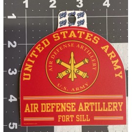 Decal - Fort Sill Air Defense Artillery - Red - Die Cast And New