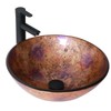 Lofeyo Small Bathroom Sink 17" Purple Glass Vessel Sink With