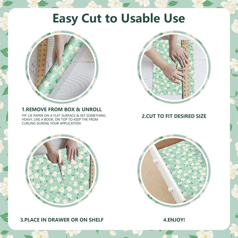 Scented Jasmine Drawer Liners Perfect for Dresser, Wardrobe, Drawers, Shelves,