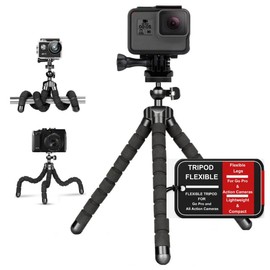Acuvar 6.5" Flexible Tripod for GoPro Hero Cameras – Gorilla Pod Camera Stand, Go Pro Stand, Compatible for All GoPro Hero 9, 7, 10, Action Camera Tripod Mount