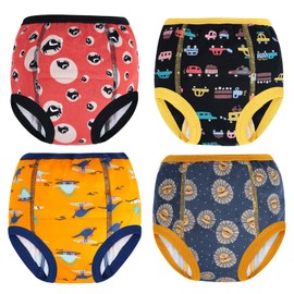 MOEMOE BABY Potty Training Pants Toilet Training Pants Reusable Training Pants for Toddler,4 packs,Yellow,6 Years