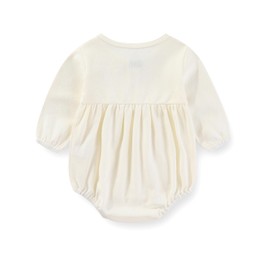 Ecojoy Baby Girl Vest 3 Pieces Grow Long/Short Sleeve Summer Fall Bodysuit with 3 Headbands/Hats, Floral and Pink Long-sleeve