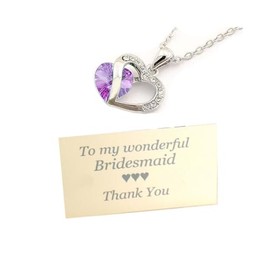 Gregory Crafts & Gifts Bridesmaid Pendant Necklace, Thank You Gift - Lilac Crystal Pendant