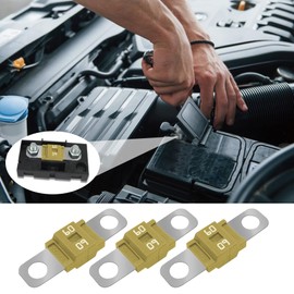 RGOAANC 3PCS AMI/Midi Fuse, 60A High Current Fuse, Copper Plated High Current Bolt-on Fuse 60 Amp for Cars, Trucks, Construction Vehicles, Buses, Caravans Marine Boat