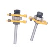 2Pcs Tongue and Groove Cutter 3 Teeth 1/4inch Shank T