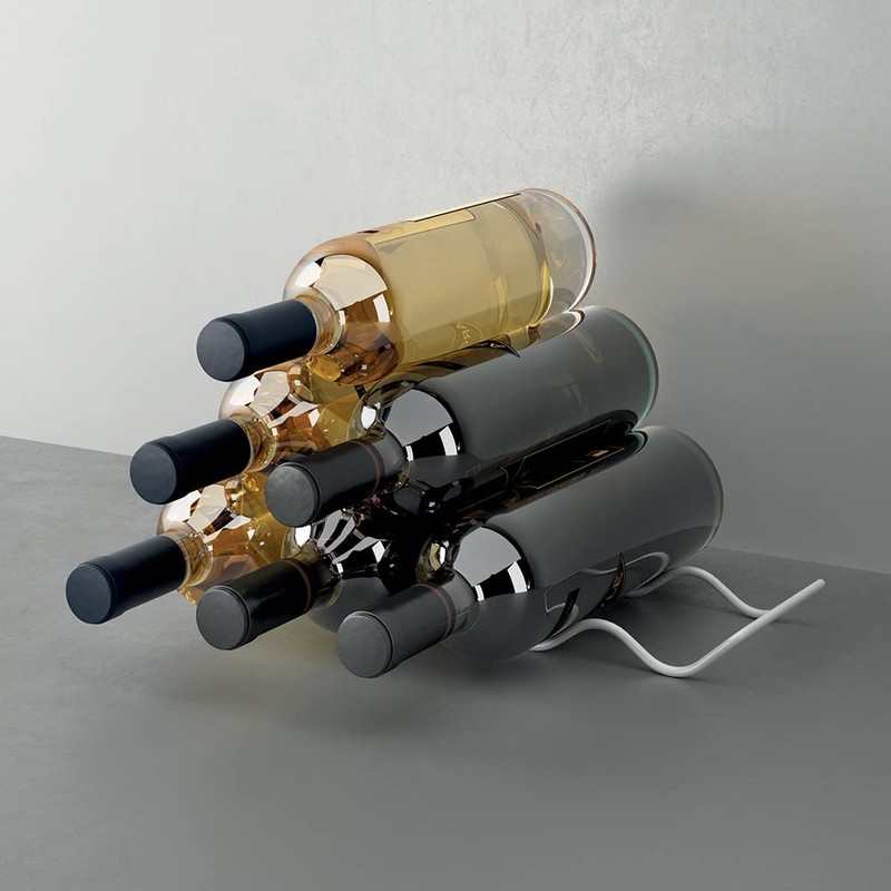 Metaltex Bianco Pewter Bottle Rack, 8 x 33 x 2