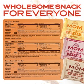SOW STRONG FOOD Variety Oat Bar (6-Pack), High Energy Bar Assortment, Healthy Snacks for Kids, Bulk Snacks for Adults, Gluten Free Vegan Protein Snacks, Mothers Cookies Individually Wrapped