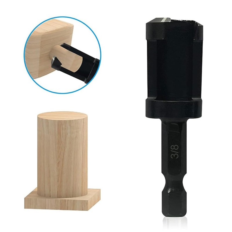 Yakamoz 8Pcs Wood Plug Cutter Set, 1/4" Hex Shank Straight