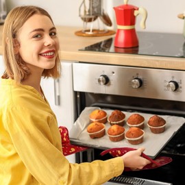 Bencailor 12 Pcs Pot Holders with Pocket Kitchen Hot Potholders Hot Pad Oven Mitts Cookie Bag Oven Gloves for Kitchen Gift Baking Cooking(Red and Green,Christmas)