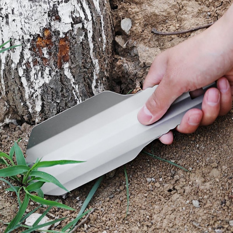 Titanium Hand Shovel, Garden Flower Trowel, Ultralight Camping Shovel, Multifunctional