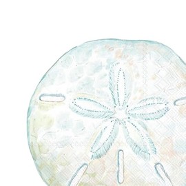 IHR Ideal Home Range Cocktail Napkins Disposable 3-Ply Paper Party Napkin Pack, 5" x 5", Delicate Sea Sand Dollar, 20-Count