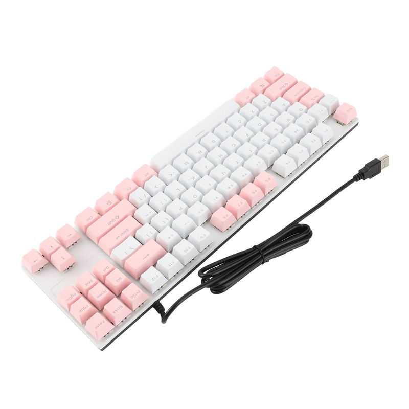 Mechanical Keyboard 87 Keys Blue Switch Ergonomic Multicolor Backlight Design