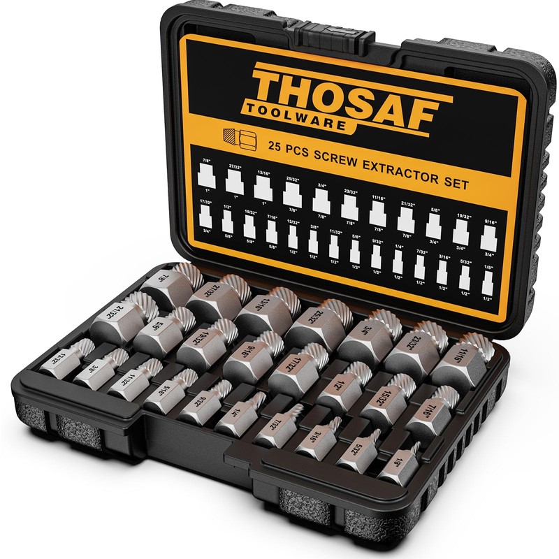 Screw Extractor Set, 25 Piece Easy Out Bolt Extractor Set,