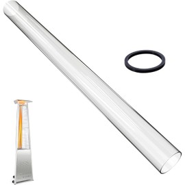 Patio Heater Glass Tube Replacement 51.2" Tall 4" Diameter Fit 3-sided Commercial Tall Glass Tube Patio Heater, Fit for lava Heat Italia Models Lava 2G, Lava Lite, Lava Lite KD, Capri, Ferrara, LHI
