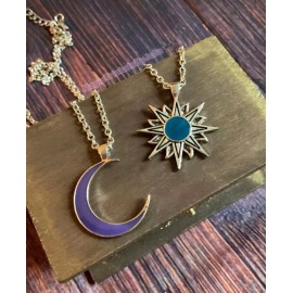 Handmade Twitches Necklaces Moon Sun Pendant Matching Friendship Necklaces