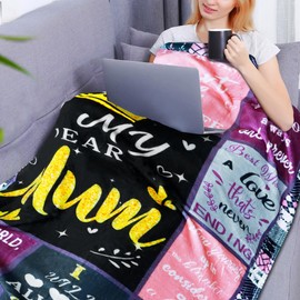 Keyck Gifts for Mum, Mum Gifts, Blanket Gifts for Mum from Daughter Son, Presents for Mum, Best Mum Gifts for Birthday Mothers Day Christmas, Soft Flannel Blanket for Mum Mother Mummy Stepmum 60"X50"