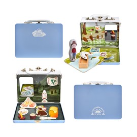 Play Maysie Portable Miniature Dollhouse - Creative Play for Home or Travel Toy - As Seen on Shark Tank - Doll Floors Wooden Furniture Accessories - Screen Free Activities for Kids - Wild CASE