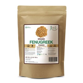 Just Jaivik 100% Organic Fenugreek Powder- 0.5 LB / 227g / 08 oz- USDA Certified Organic - Trigonella Foenum Powder- Methi Powder