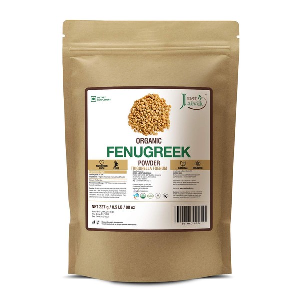 Just Jaivik 100% Organic Fenugreek Powder- 0.5 LB / 227g