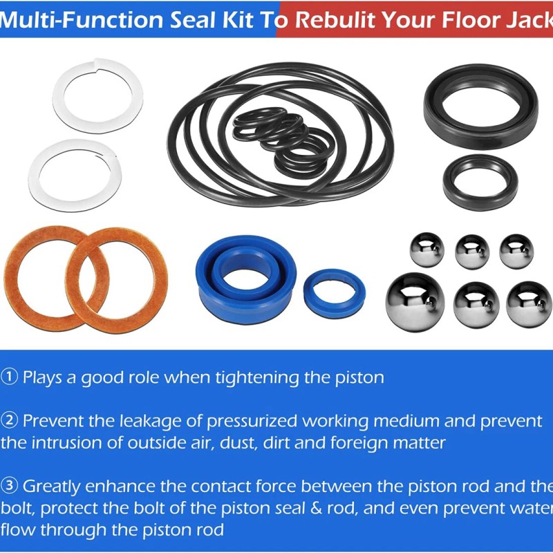 Unbranded AM200F Upgraded Hydraulic Floor Jack Seals Repair Kit For