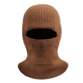 Clape Balaclava Face Mask Men Knit Beanie Ski Masks Neck Gaiter Earmuffs Cap Outdoor Winter Hats Scarf Mask Set,Caramel