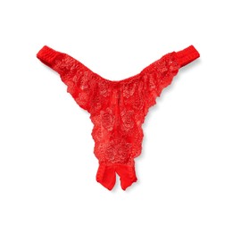 La Paume 322031 Women's T-Back Panties, Open T-Back Panties, 20 Half Fabric, Invisibility Lace, Rapome Brand, Red, red