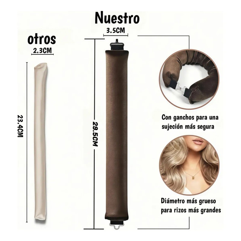 6pzs Curly Ondas En Cabello Rizos Sin Calor Tubogorro Satin