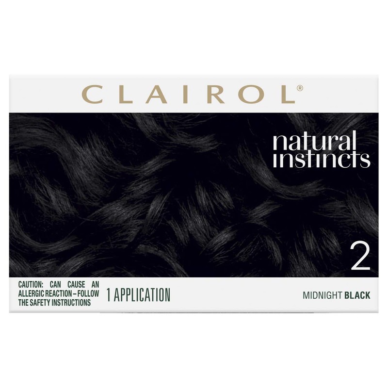 Clairol Natural Instincts Semi-Permanent Hair Color, 2 Black, Ammonia Free,