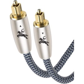 Impeto Digital Fiber Optic Audio Cable for Sound Bar Toslink Cord Male to Male 24K Gold Plated Connector Optical Audio Cable 6ft 10ft S/PDIF Glass Core, 6.56feet/2M IMP-2201