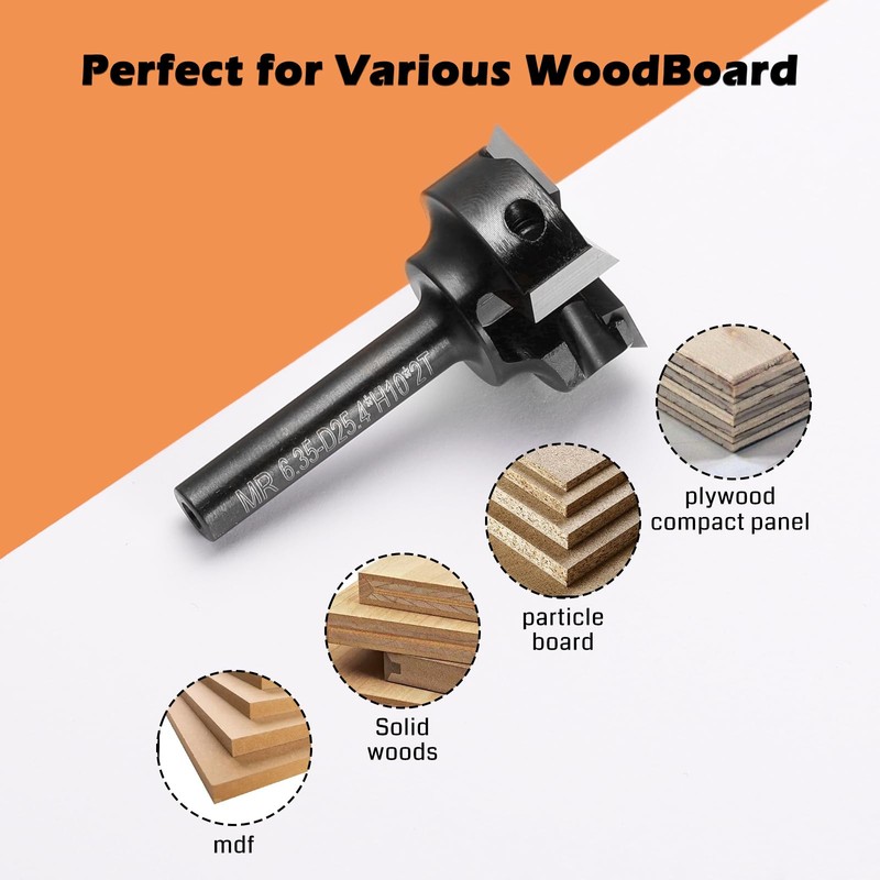Genmitsu CNC Spoilboard Surfacing Router Bit, 1/4" Shank 1” Cutting