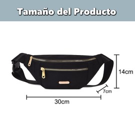 Riñonera para Mujer,Riñonera Deportiva,Riñonera de Moda con 3 Bolsillos conCremallera, Riñonera Fitness Mujer, Adecuada para Senderismo, Correr, Escalar Montañas, Viajar (negro)