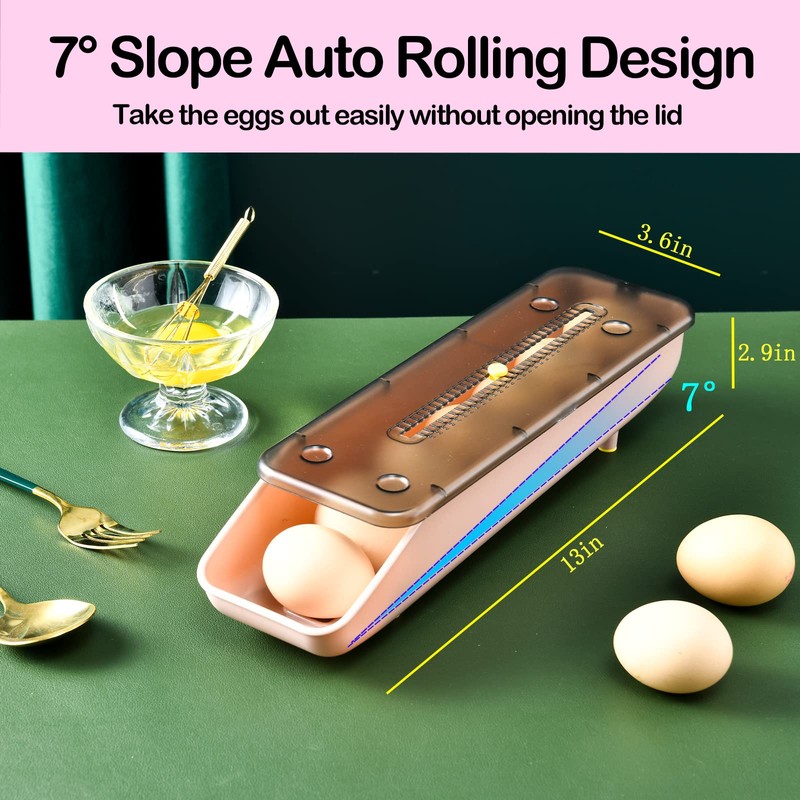 QeeHeng Egg Holder for Refrigerator with 4 Pack Stainless Steel