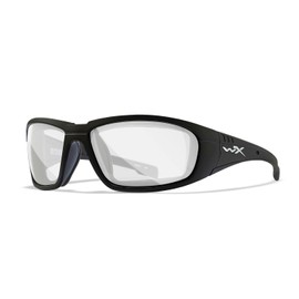 Wiley X Unisex's Wx Boss Sunglasses, Matte Black/Clear, Medium/Large