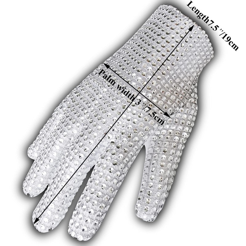 BOMJJOR Michael Diamond Glove for Kids Fans Billie Jean Rhinestone