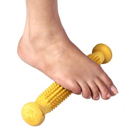 ACS Foot Roller- V Cut Wooden Acupressure Massager Pointed Spiked - 515