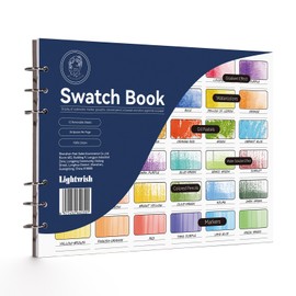 Lightwish Watercolor Swatch Book, 12 Sheets, 100% Cotton, 300gsm/140lb, Acid Free, Colour Diary for Oil Pastel, Watercolour, Gouache, Colouring Pencils