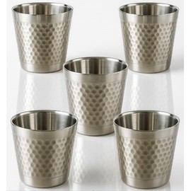 ARARAGI Stainless Steel Tumbler, Vacuum Insulated, Double Wall Structure, 6.9 fl oz (175 ml), Set of 5, SUS304 Cold Retention, Hot (Silver: 5 Pieces)