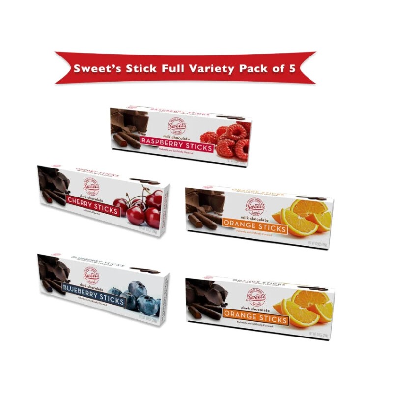 Sweets Chocolate Sticks Full Variety Pack of 5 Flavors