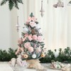 WBHome 1.8 Feet Pre-lit & Pre-Decorated Tabletop Christmas Tree, Rose