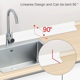Dichtungsband Selbstklebend, Dichtband Selbstklebend, Wasserdichtes PVC Dichtungsstreifen, Abdichtungsband für Küche,Badezimmer, Toilette, Wandecke, Weiß (38 mm x 3,2 m)
