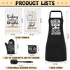 Hoolerry 6 Pcs Kitchen Apron Dish Towels Oven Mitts and