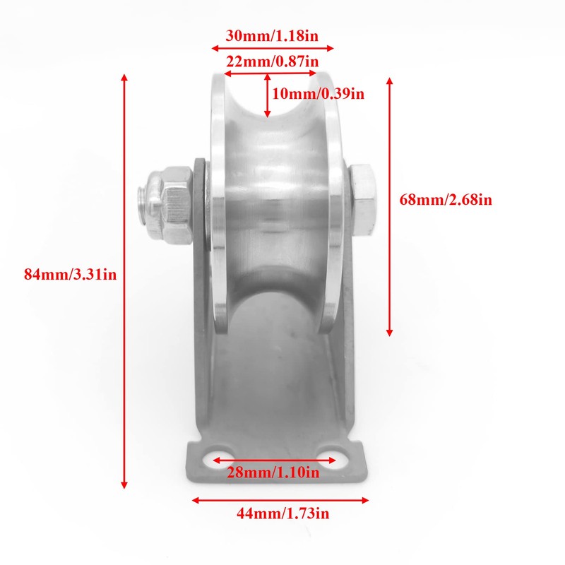 3in Stainless Steel Sliding Gate Wheels U Groove Track Roller